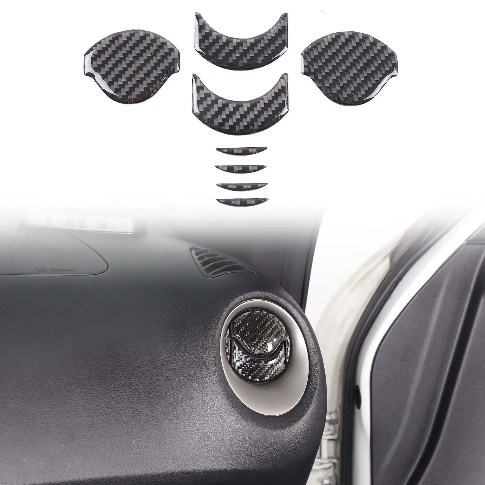 

For 2011-2019 Nissan Juke/Infiniti ESQ Car Center Control Instrument Side Air Outlet Panel Stickers Soft Carbon Fiber Car Parts