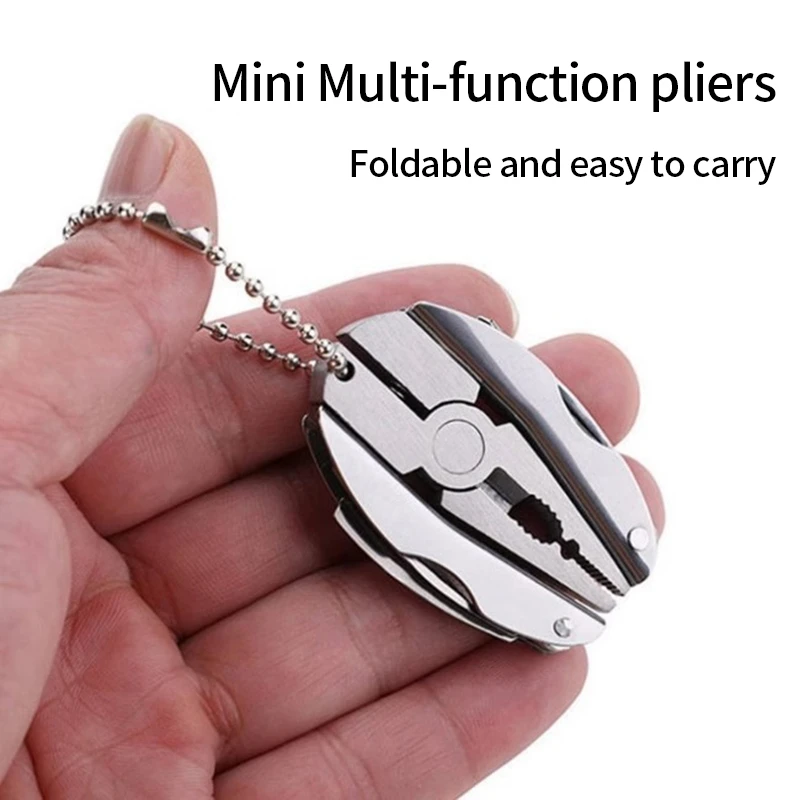 1pc Portable Multitool Edc Gadget Folding Pliers Pocketknives Keychain Mini Wire Repair Screwdriver Plier Outdoor Survival Tools