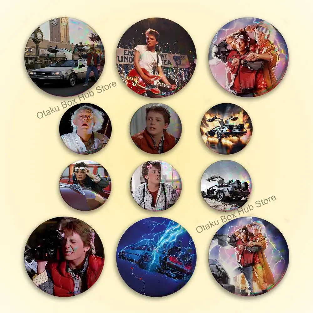 B-Back To The F-Future Creative Round Badge Button Pin Bag Decor Fans Collection Friends Gift Brooch