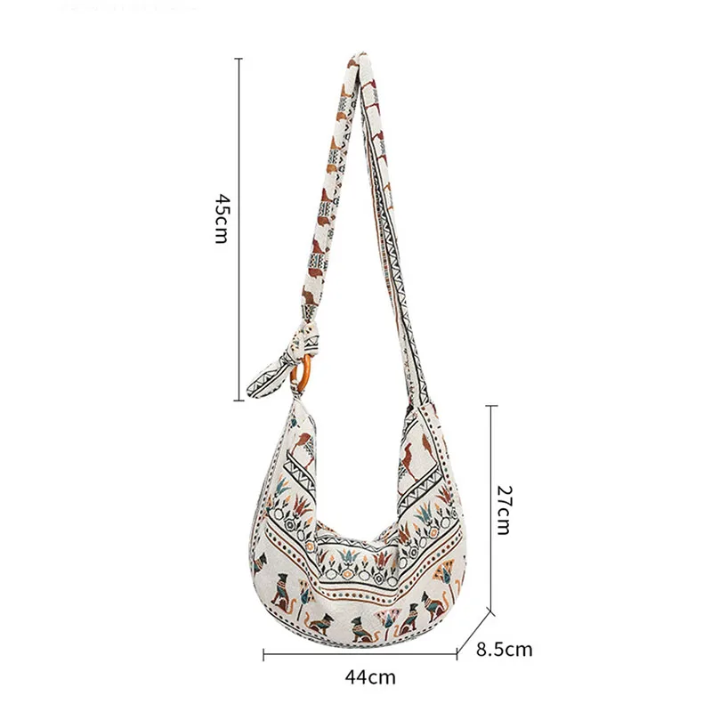 New Vintage Bohemian Soft Hobo Crossbody Shoulder Bag Fashion Designer Fabric Retro Tribal Aztec Ibiza Gypsy Boho Streetwear Bag