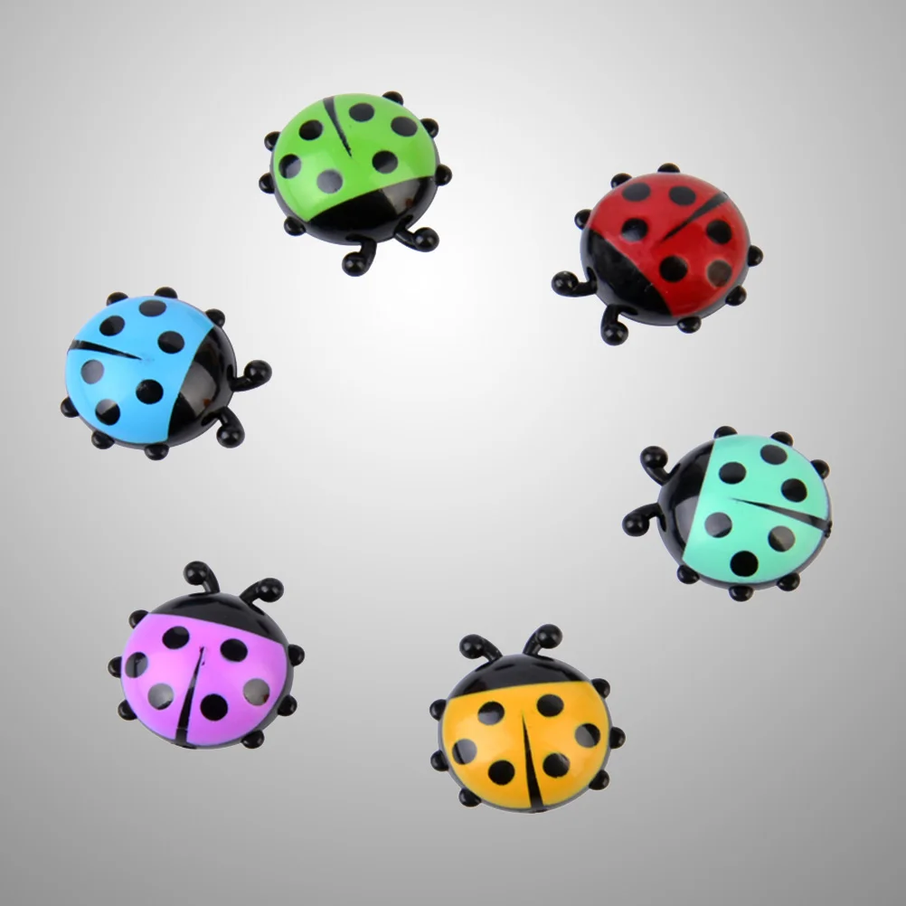 

6 Pcs Vibrant Ladybug Shaped Fridge Magnets Durable Plastic Material Refrigerator Magnets Personalised Magnetic Clips Home Decor
