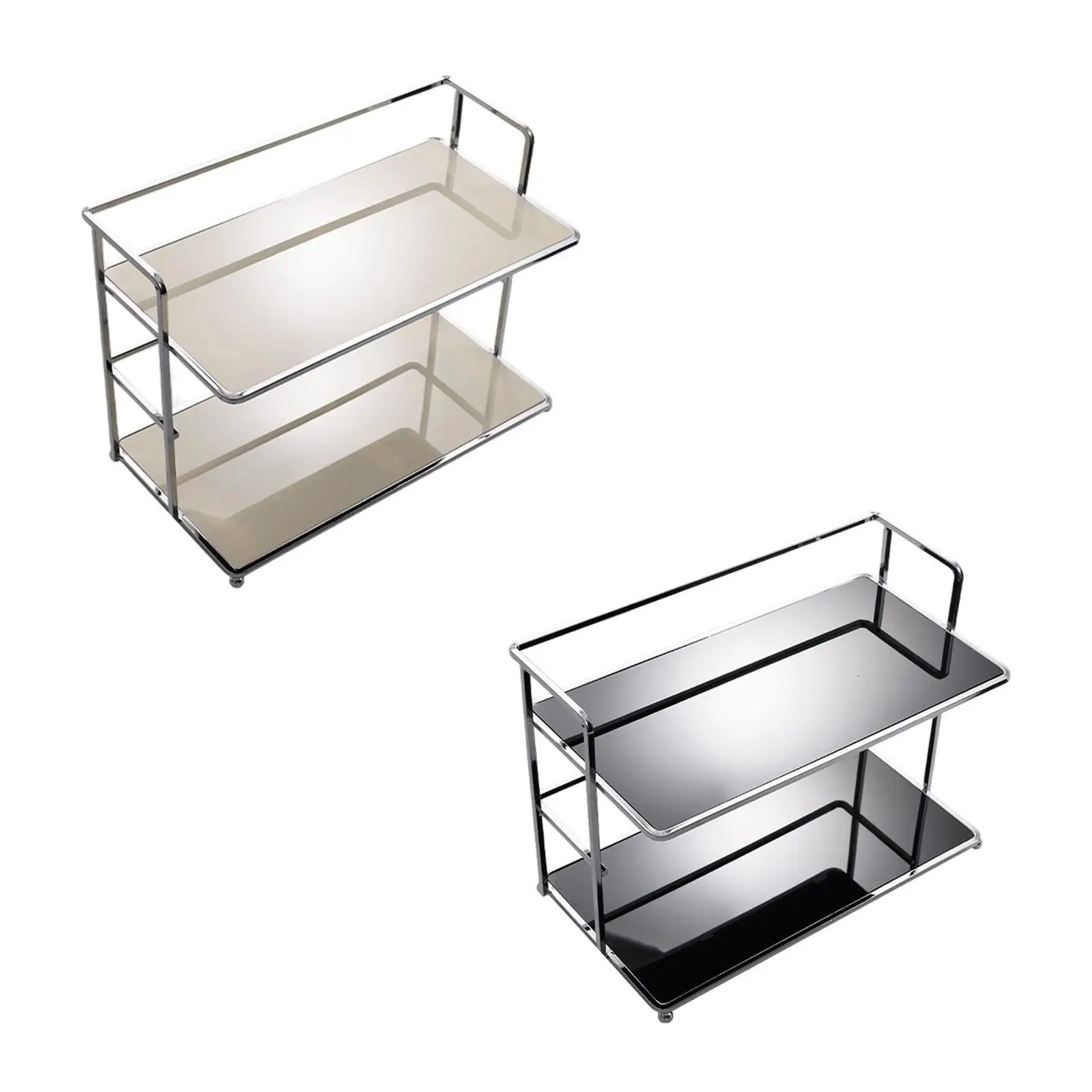 Acrylic Tray 2 Layer Makeup Storage Shelf for Bedroom Bathroom Counter