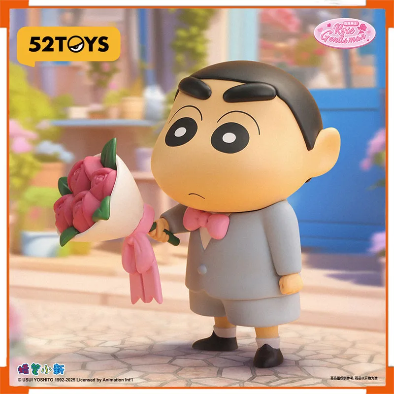 

52toys Crayon Shin Chan Limited Edition Elegant Rose Handmade Trendy Toy Doll Desktop Ornament 520 Gift