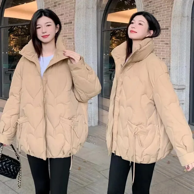 2024 New Down Cotton-Padded Jacket Women\'s Winter Short Outcoat Korean Parkas Thick Fashion Warm Cotton Padded Coat Ladies Tops