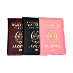 Couverture de passeport Black Panther pour hommes et femmes, portefeuille de voyage en cuir souple, étui d'identité, sac pour carte bancaire, porte-passeport