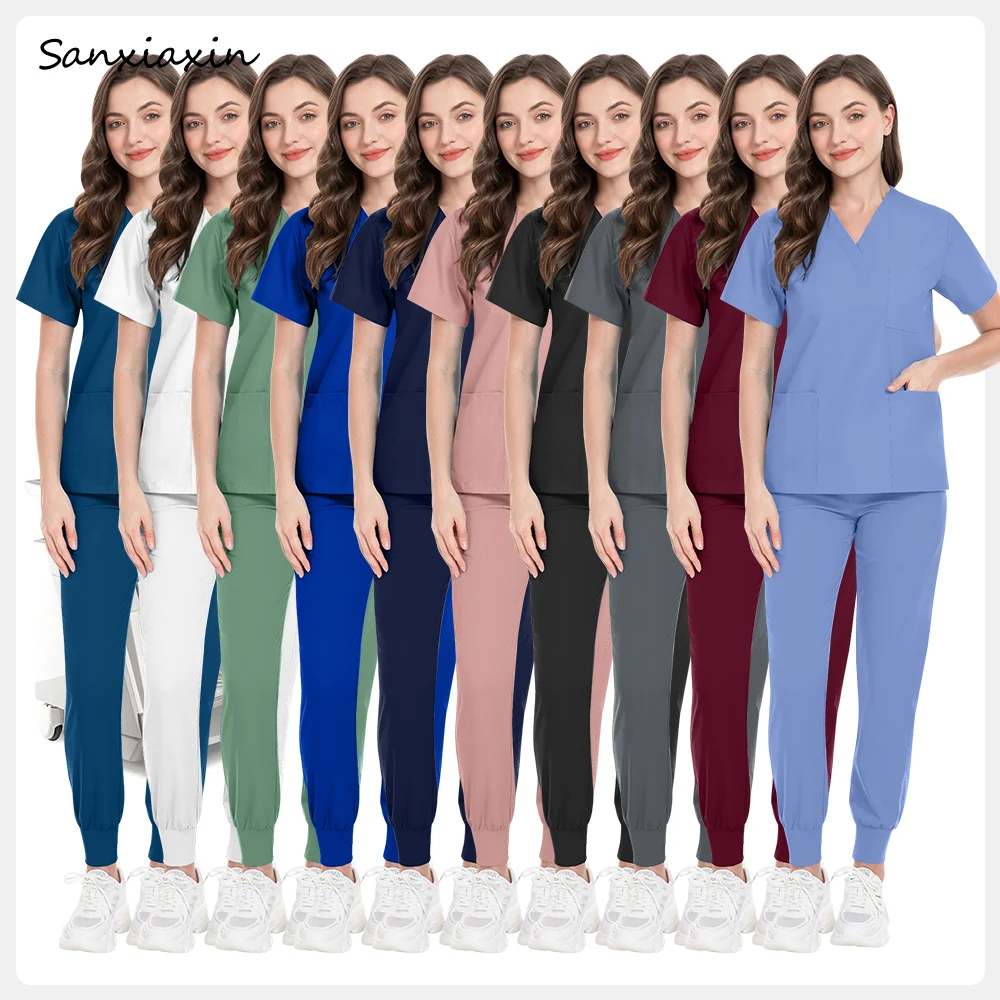 

Wholesale Pharmacist Nursing Set Pet Hospital Dentistry Doctor Surgical Suits Anesthetist Workwear Unisex V-neck Medical Uniform