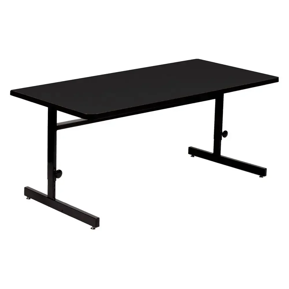 30x72 Adjustable Height Training Computer Table, Black Granite Laminate, Workstation