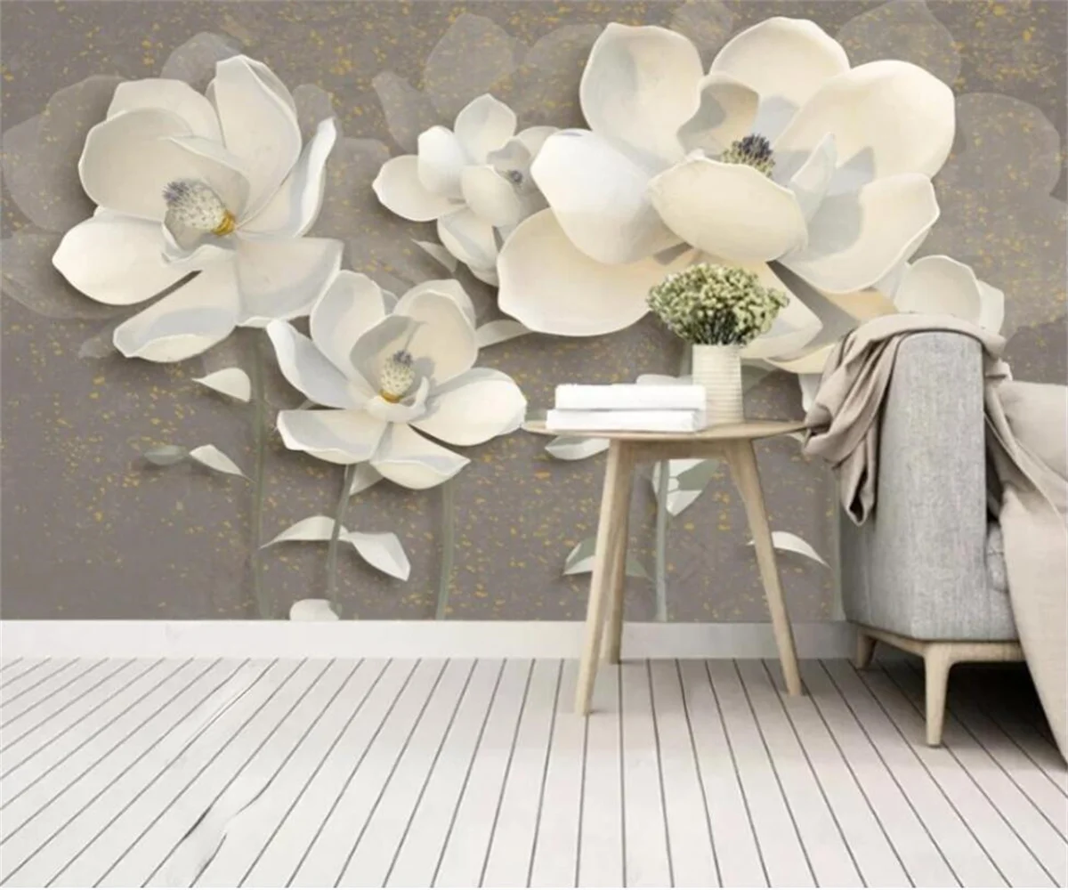 custom wallpaper fashionable three-dimensional jewelry flowers wallpaper wall mural Children's room flowers decorate wallpaper