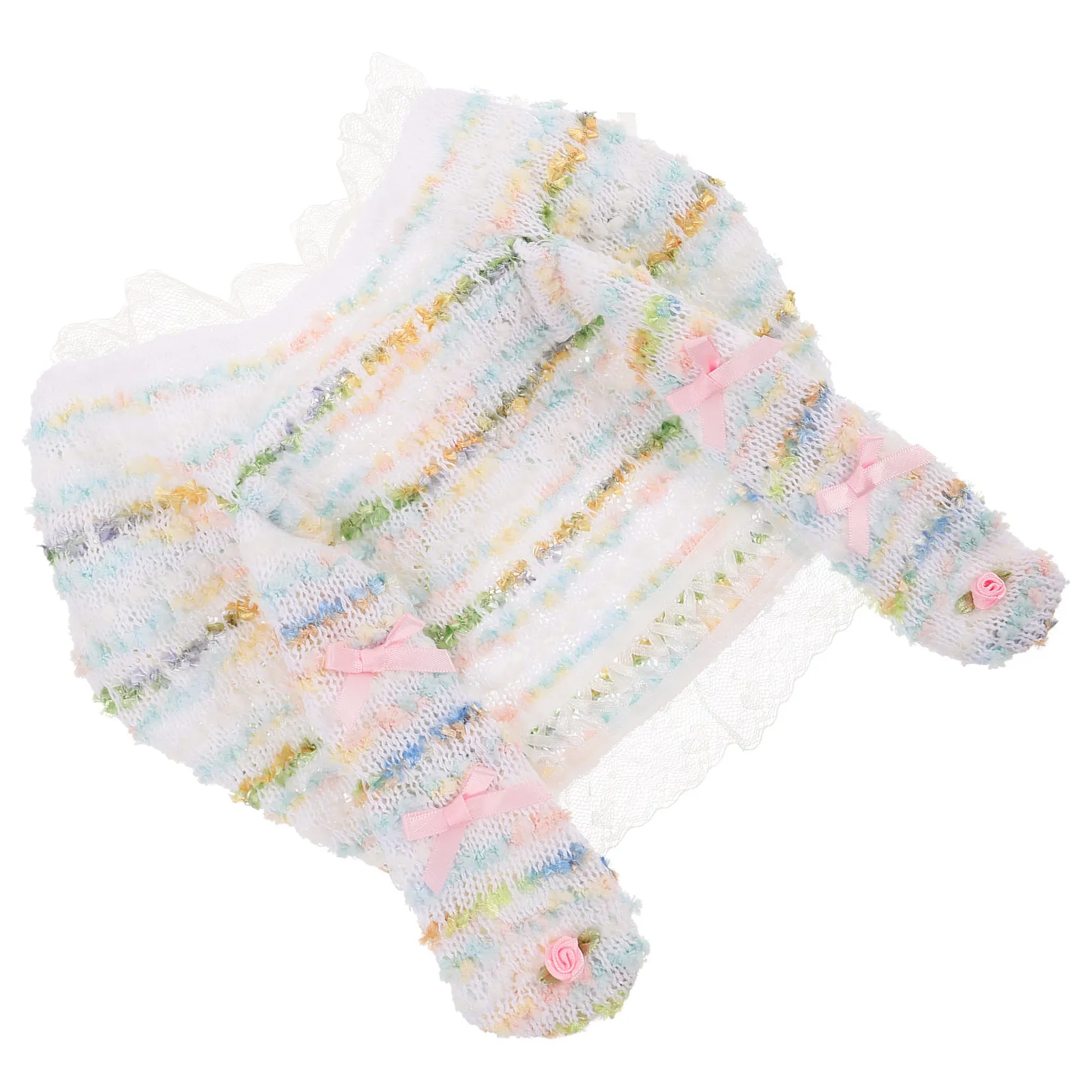 

Adorable Bunny Ear Cap with Colorful Polka Dots Soft Lace Edge Adjustable Fit Stylish Beanie for Women Festival Photo Booth