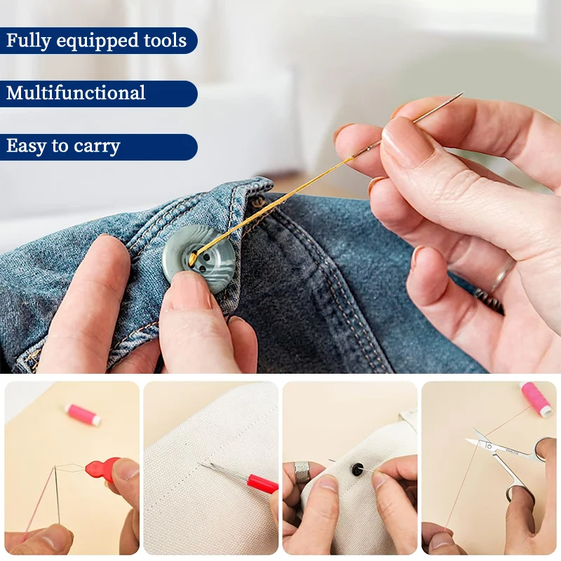 27-230pcs Sewing Kit With Case Portable Travel DIY Embroidery Handwork Sewing Tool Set Needle & Thread Organizer