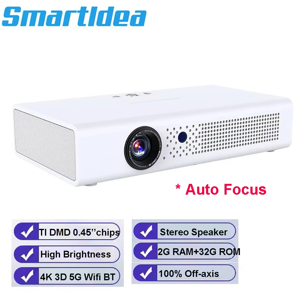 Smartldea daytime portable DLP projector 4K 3D 5G wifi BT home theater movie projectors full hd 1080p higher brightness beamer