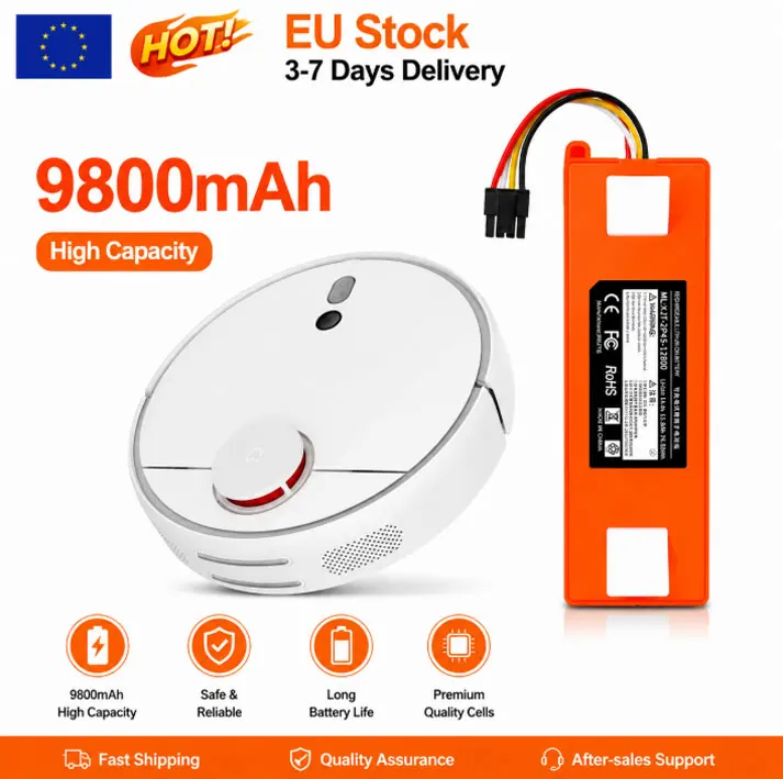 Image of Ersatzakku BRR‑2P4S‑5200D 9800mAh für XIAOMI 1S 1ST Roborock SDJQR01RR Saug- und Wischroboter EU-Lagerbestand Polen Schnelle Lieferung 3-7 Werktage