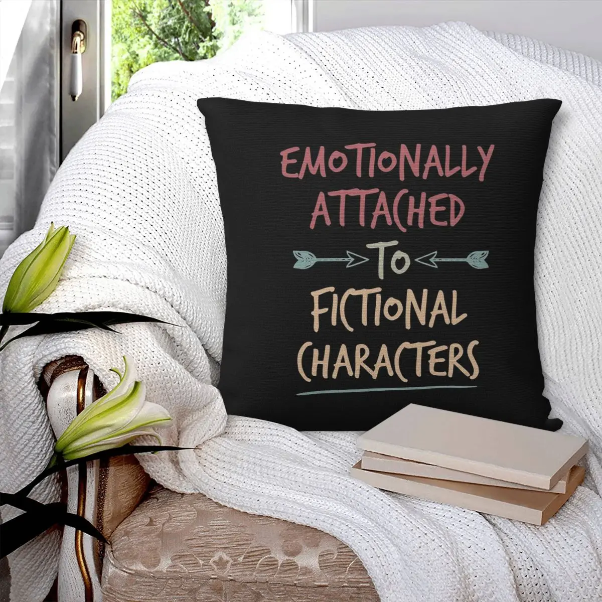 Emotionally Attached To Fictional Characters Square Pillowcase Pillow Cover Cushion Comfort Throw Pillow for Home Living Room