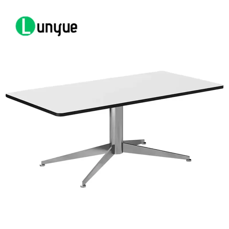 Rectangular Low Tea Table 48 Inch Wide Temporary Furniture for Living Room Space Saving Design Sturdy Wood Grain Finish Easy