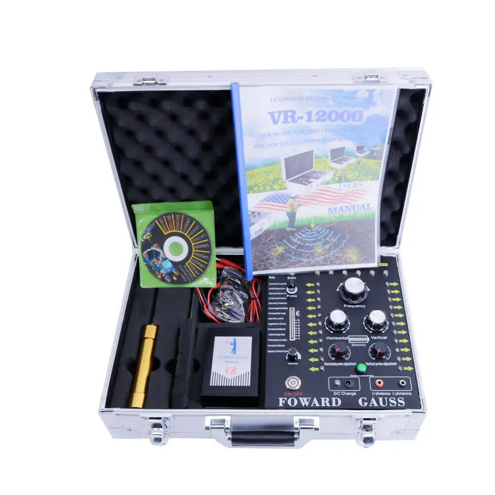 

Update VR12000 Metal Detector Gold Digger Underground Gold Silver Diamond Gem Detector VR-12000 Range 100-3000m Depth 5-250m