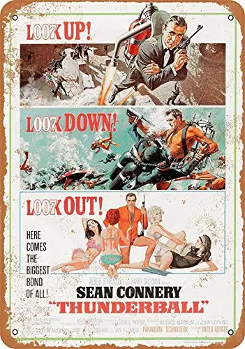 1e, Metal Sign - Bond Thunderball - Vintage Wall Decor Art-tin sign