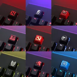 1pc Zinc Aluminium Alloy Key Cap Mechanical Keyboard keycap for DNF Dota 2 OW PUBG Genji R4 Height Stereoscopic relief