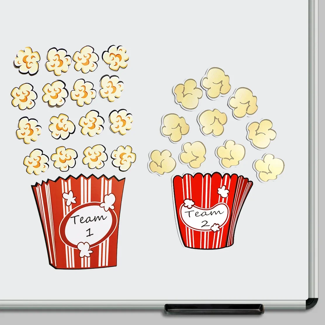 Cartoon Popcorn Magnetic Sticker Toy Learning English For Board Games Props Group Teams PK Early Educational Teaching Aids