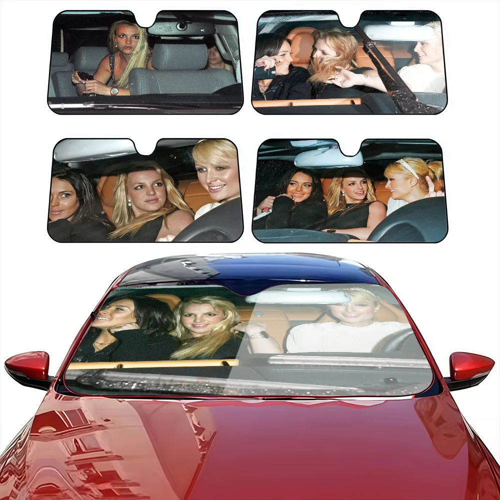 Paris Britney Lindsay Heat Cool drive Car SunShade Windshield Anti-UV Protection Front Sun Shade Interior Cooling  for Vehicle