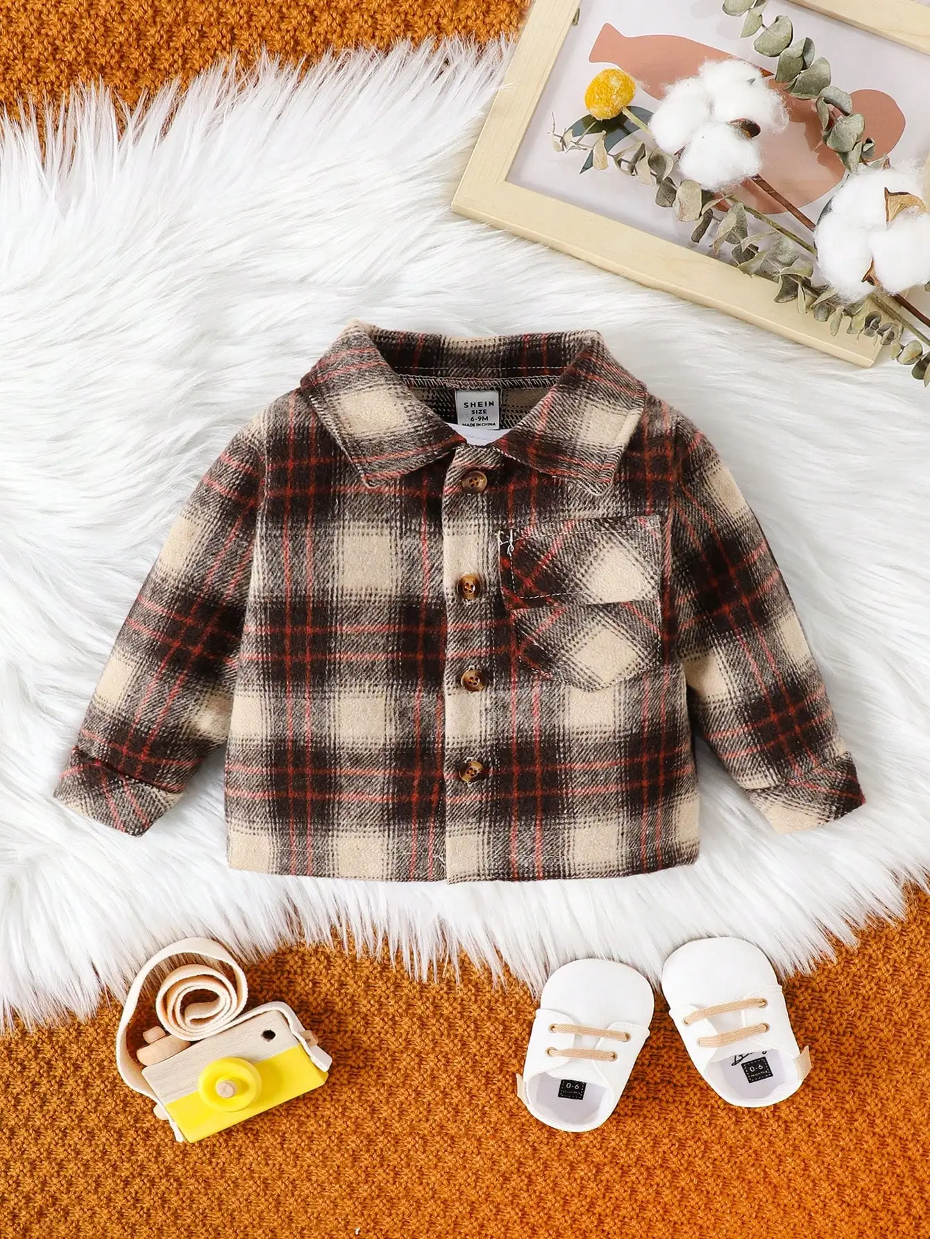 

Spring And Autumn Shirts For Boys And Girls 2025 New Style Baby Checkered Shirt Children's Long-Sleeved Stylish Top Coat