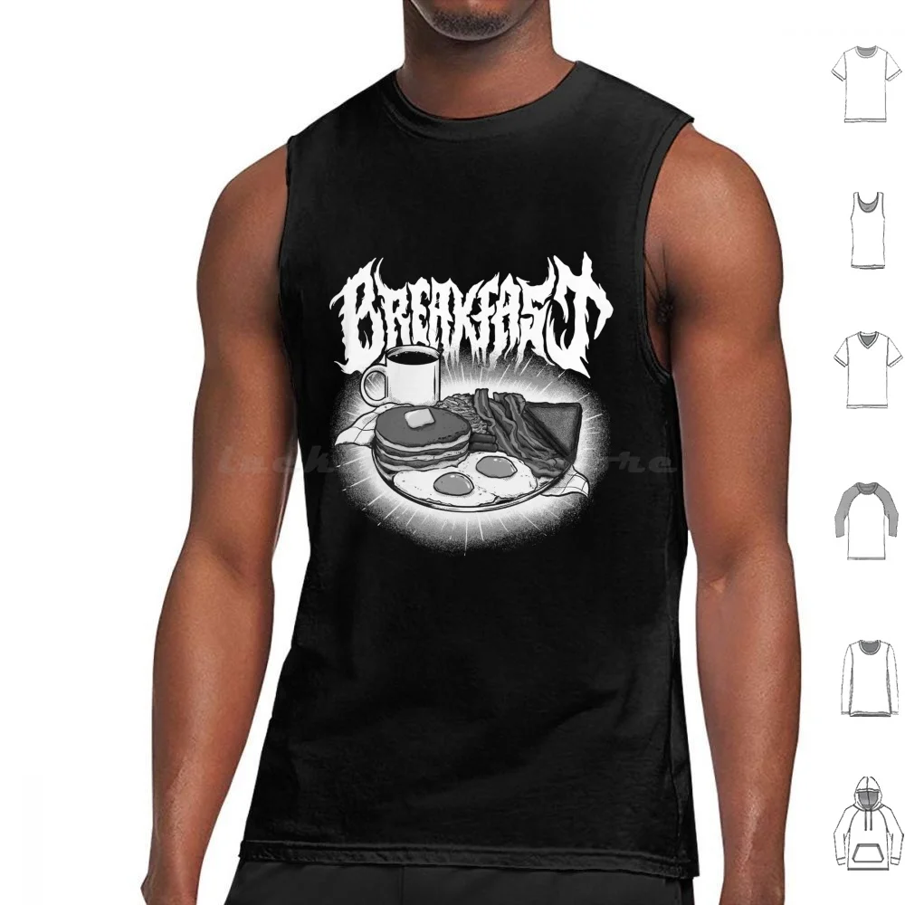 Death Metal Breakfast Tank Tops Print Cotton Breakfast Metal Death Metal Death Funny Pat Peterson Eggs Bacon Pancake