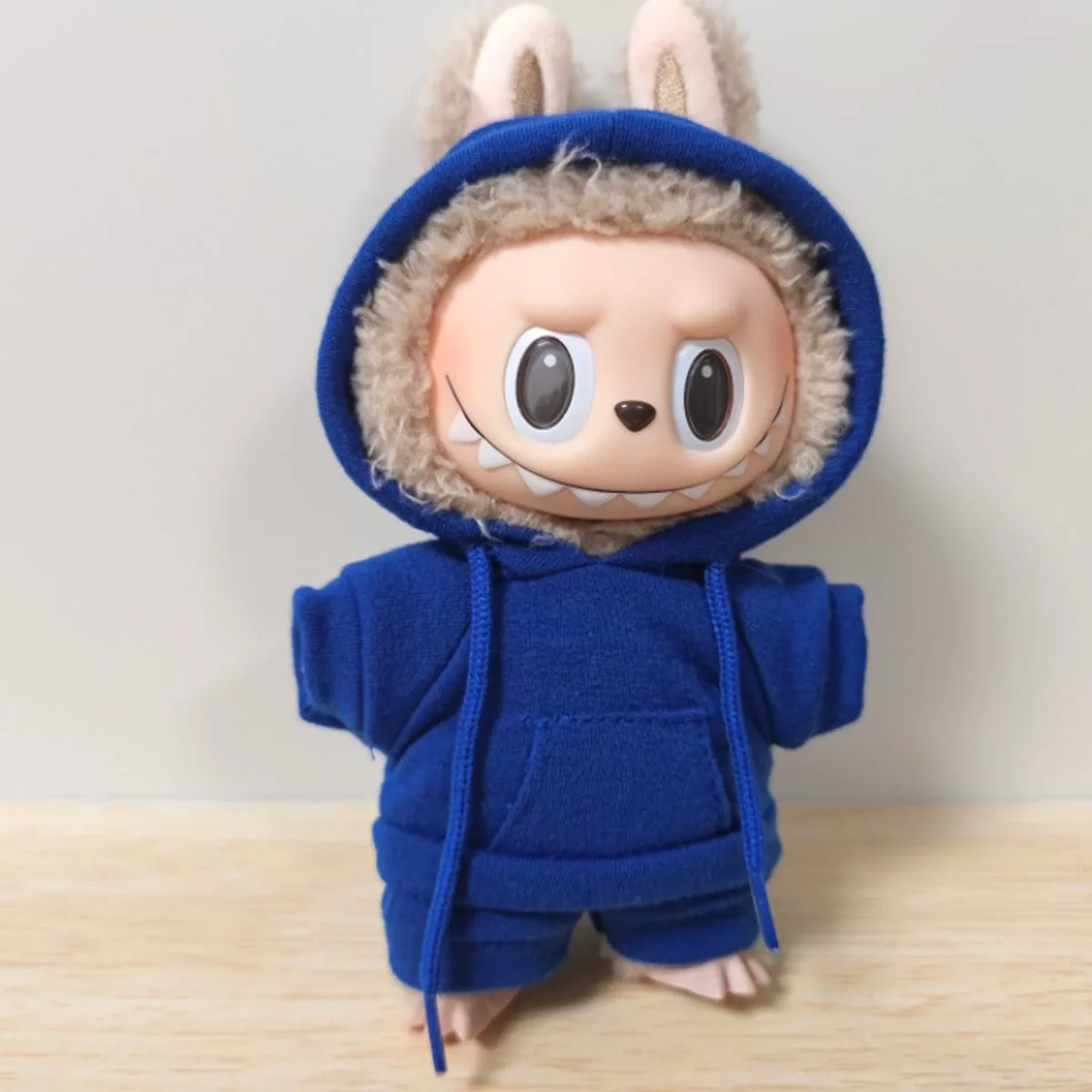 Plush Doll Clothes Set Solid Color Hoodie Sweatshirt and Pants Outfit for Labubu Doll DIY Dressing Gift