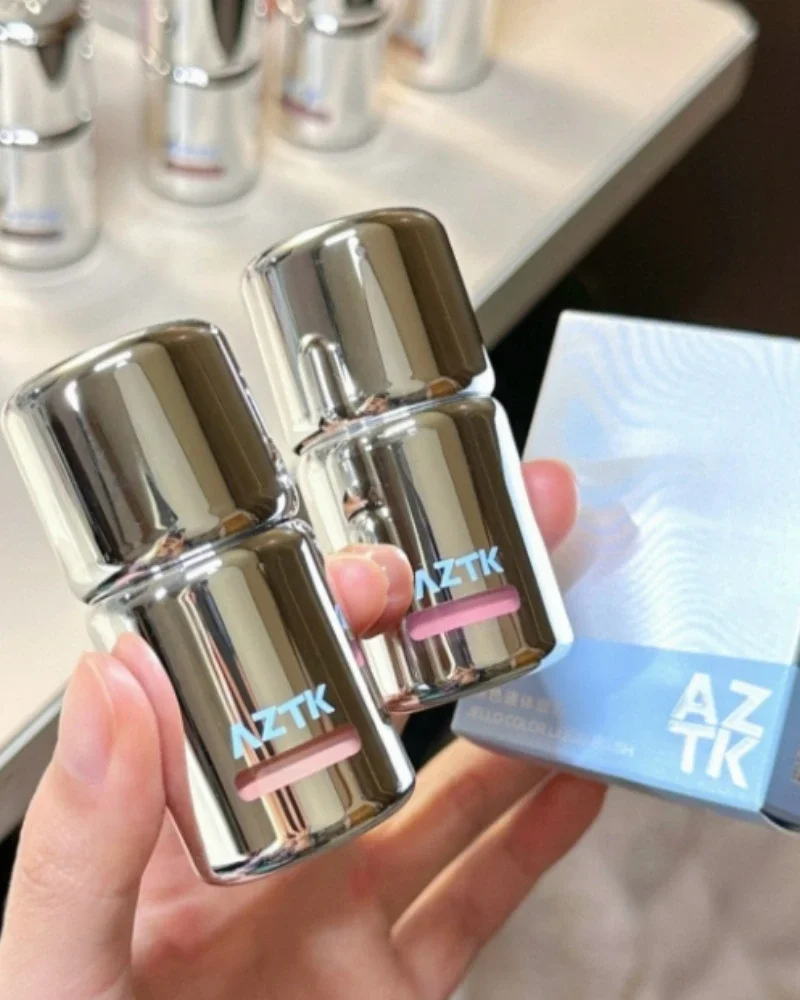 AZTK Jello Pink Color Liquid Blusher Rendering Moisturizing Expands Contracts Cheek Mirror Water Lipstick Makeup Beauty