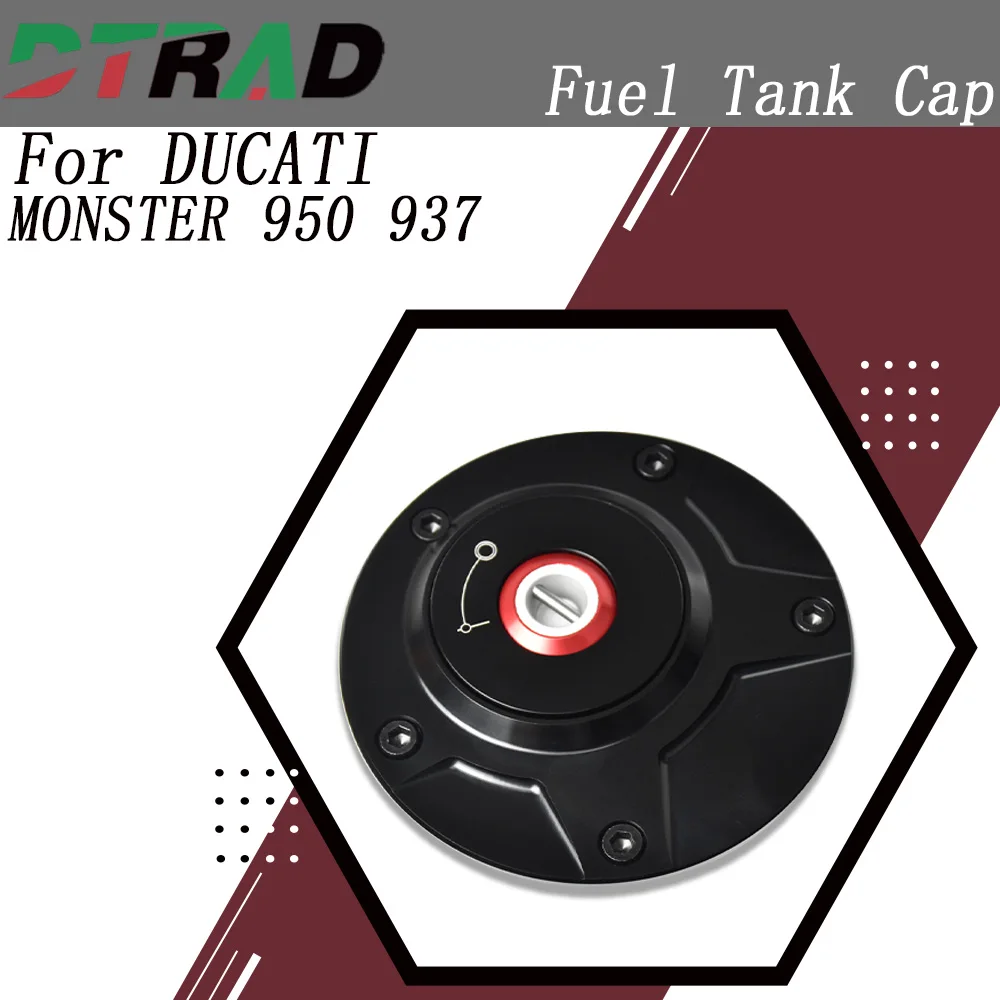 New Racing CNC Fuel Filler Cover Motorcycle Key Gas oline Lock Plug Petrol Tank Cap For DUCATI MONSTER 950/937/SP 2021-2026