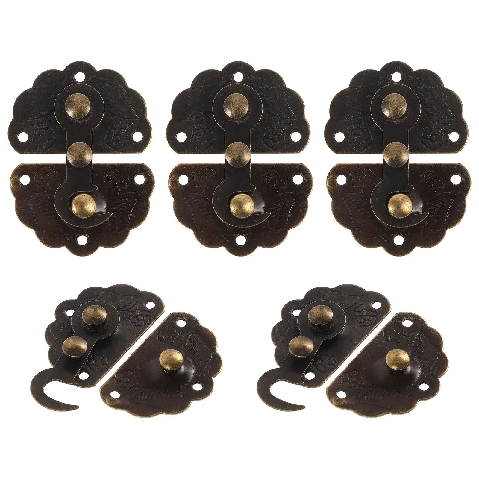 

5Pcs Hasp Buckle for Wooden Box Vintage Style Metal Latch Small Jewelry Cabinet Lock Replacement Hardware Hasp Buckle