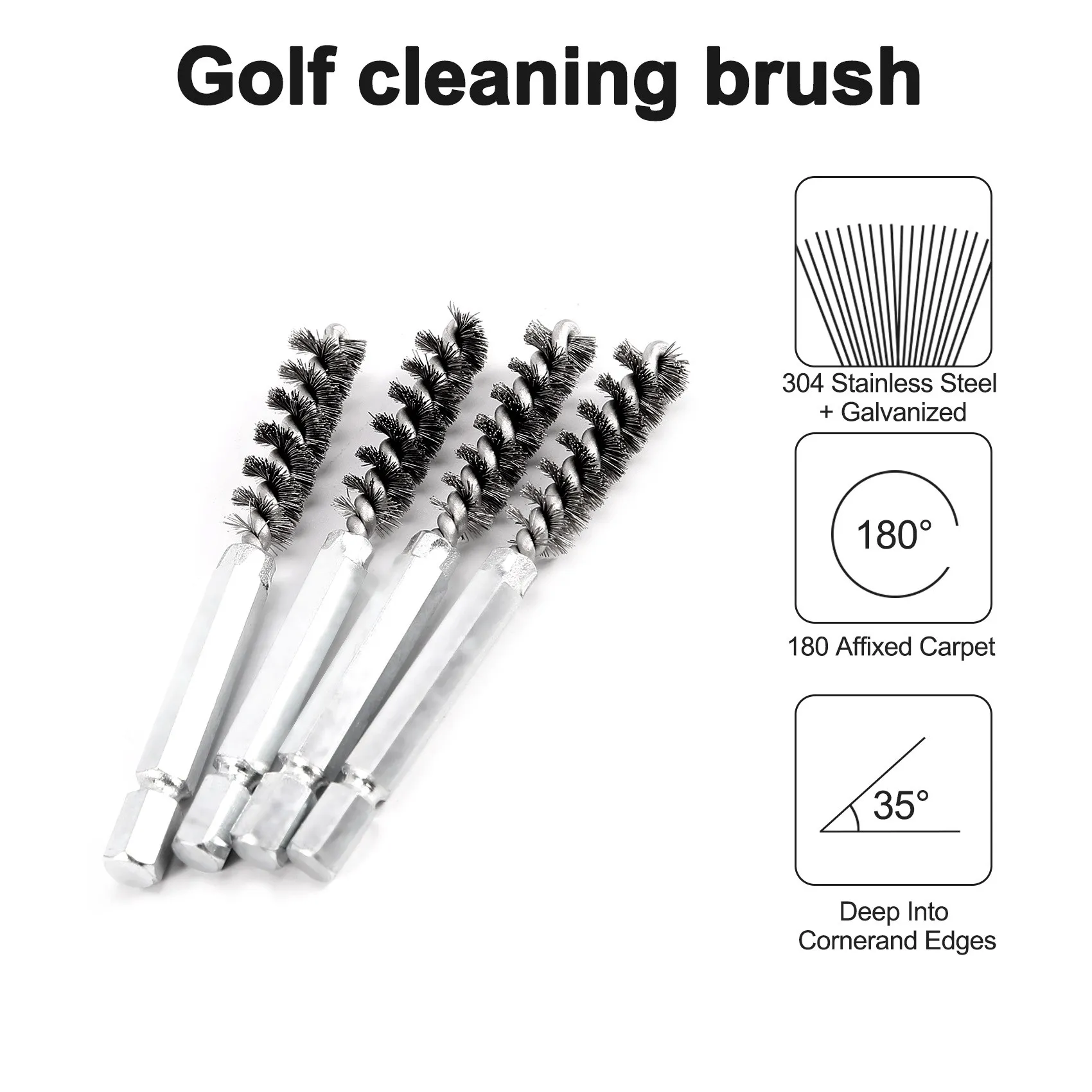 

ABAZJ Golf Clubs Head Hosel Brush Golf Club Brush Wire Brush Cleaning Tool Electric Drill Wire Brush for Iron and Wood,4Pcs