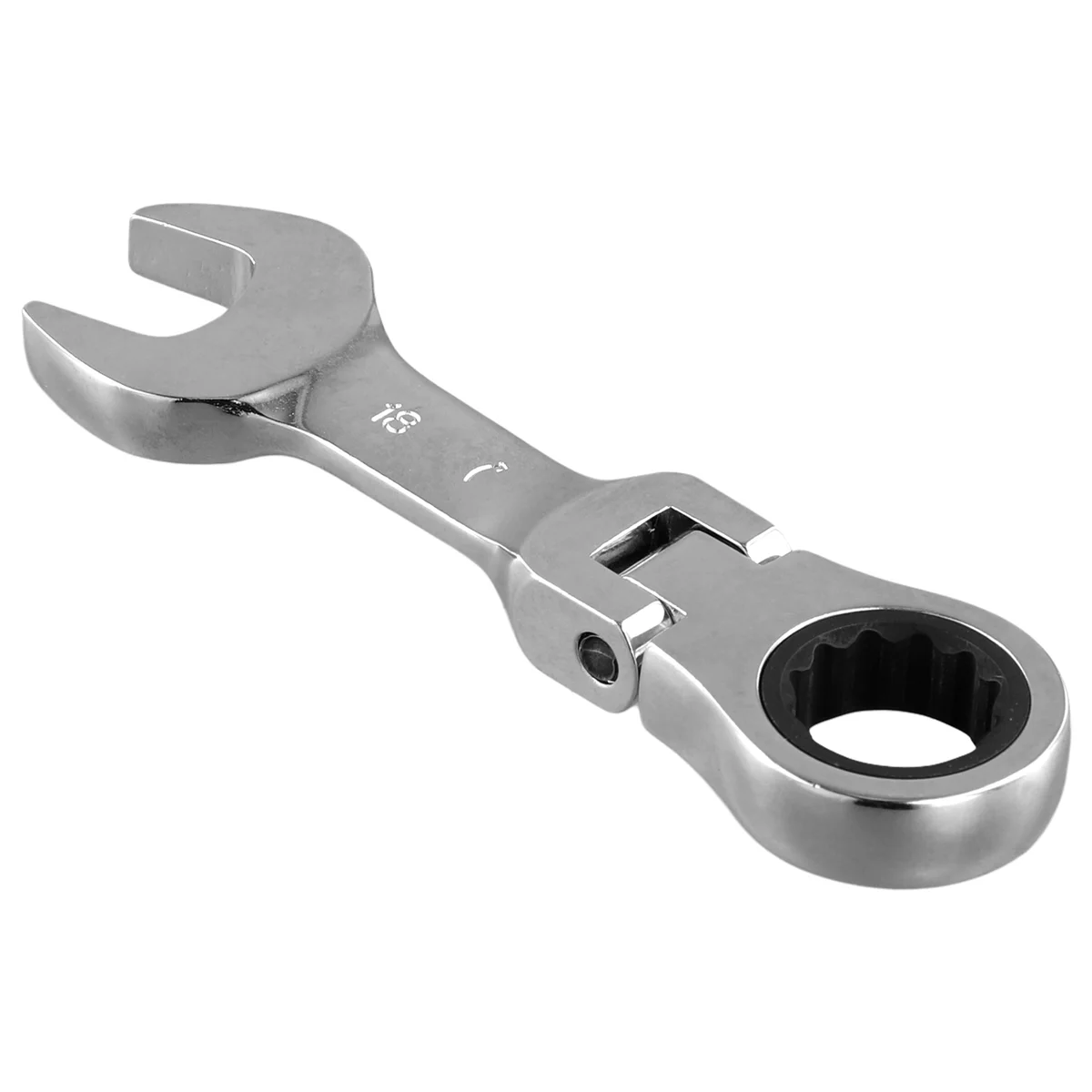 N18R Short Handle Ratchet Wrench with Movable ,Quick Dual-Purpose Open End Wrench,Hardware Tool, Labor-Saving Wrench 18mm