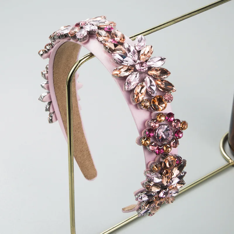 

Heming headband fashion baroque shiny stained glass drill head hoop trend simple temperament wide brim headband hair accessories