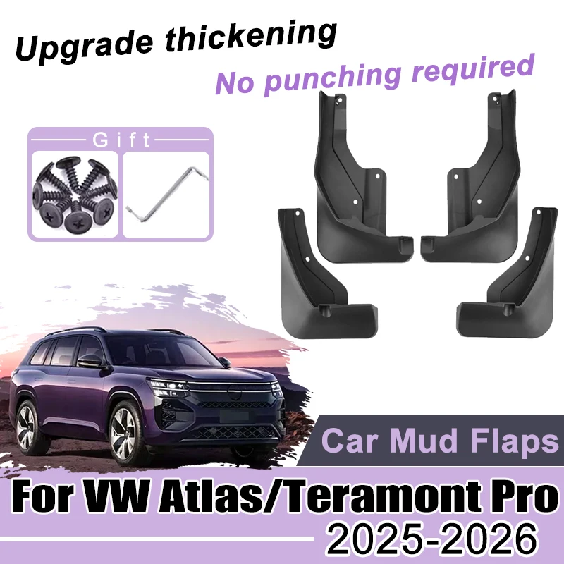 

Car Mudguards for Volkswagen Teramont Pro 2025 2026 VW Atlas Front Rear Wheels Fender ABS Mud Flaps Guard Splash Flap Mudflap