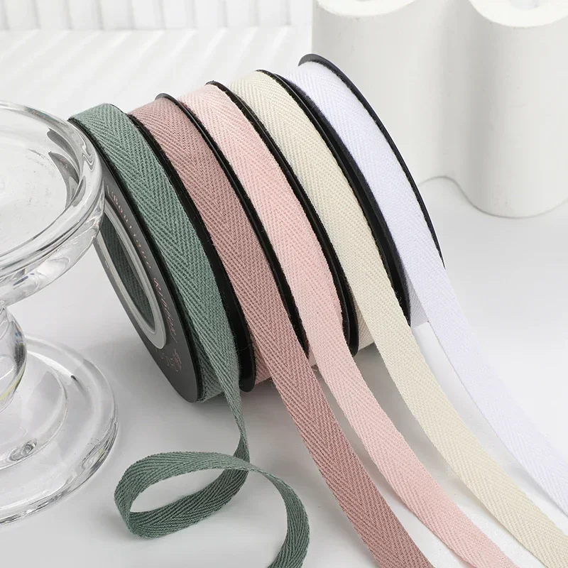 10 Yards/Rolle, 10 mm breit, 100 % Baumwollband, handgefertigtes Fischgrätband für Bekleidung, Näharbeiten, DIY, Weihnachtsgeschenkdekoration
