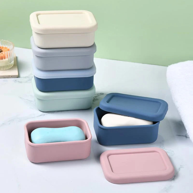 1PC Solid Shampoo Bar Holder, Large Leakproof Travel Soap Case, Silicone Soap Box With Draining Layer, Enhanced Soap Container