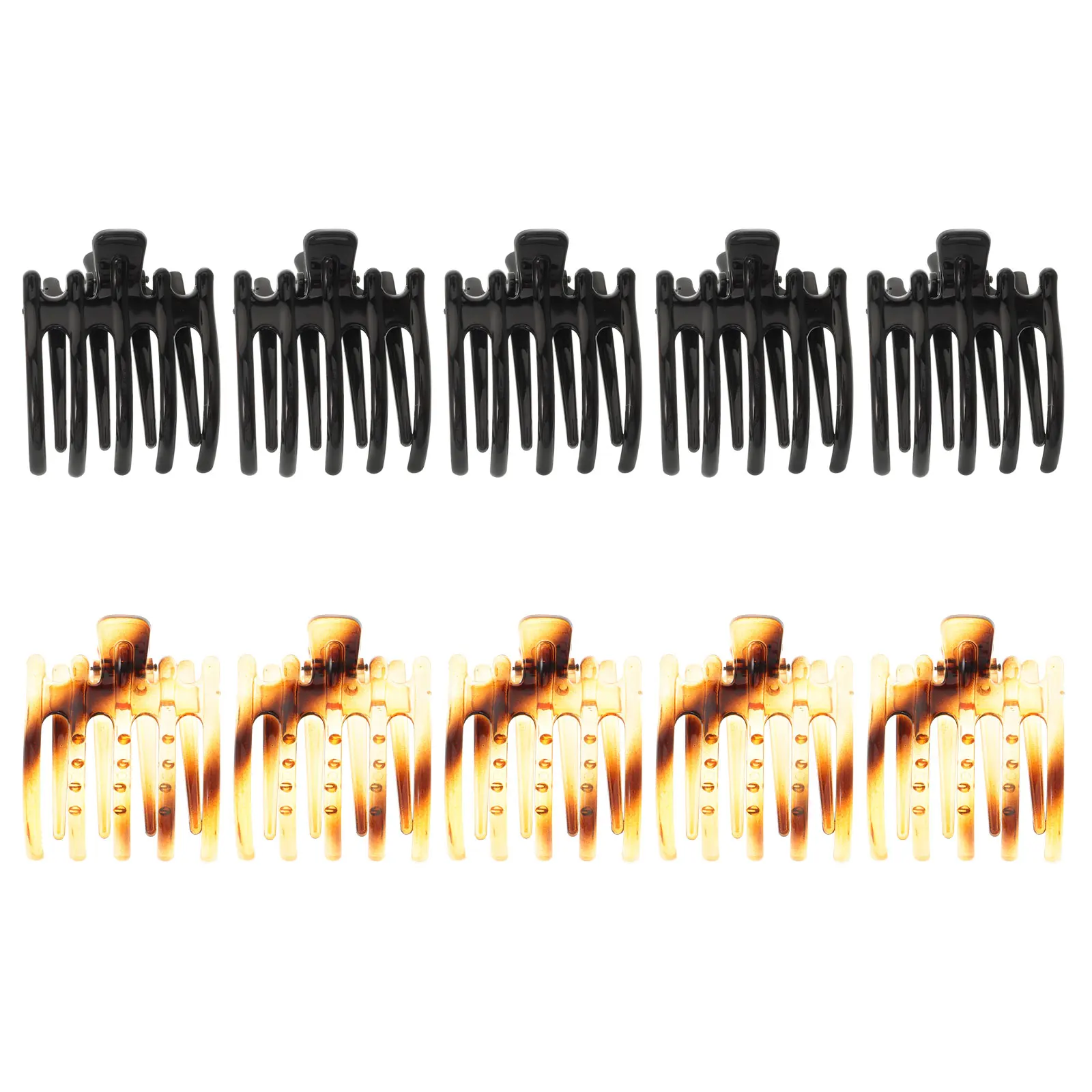 

10pcs Claw Plastic Clips Strong Durable Hold Thin Thick Office Hollow Hair Clip Clasp Ornament Wear Gift