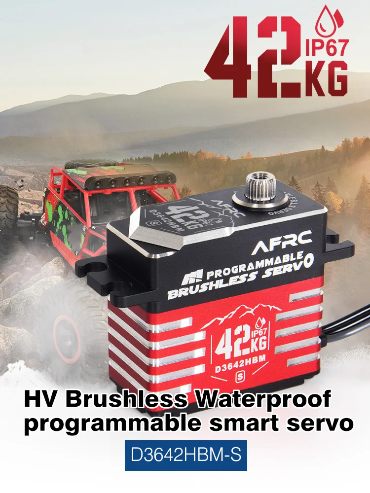 42KG Programmierbares Smartes Bürstenloses Servo IP67 Wasserdicht für HSP YOKOMO TRXXXS 1/5 1/8 1/10 RC Auto Flugzeuge AFRC D3642HBM-S – Detail 1