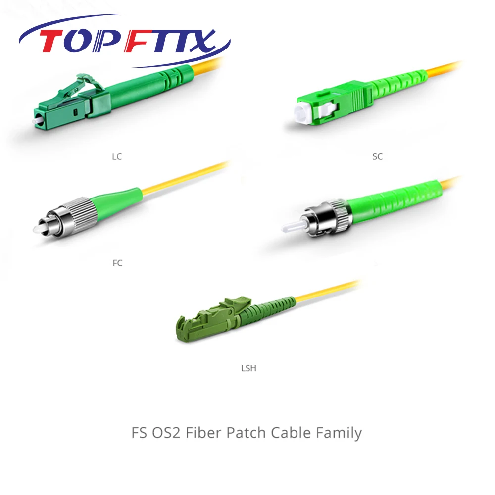 TOPFTTX 0.5/1/2/3/5 متر FC/APC-FC/APC وضع واحد G657A1 البسيط 2.0 مللي متر ضيق عازلة الألياف البصرية التصحيح الحبل الأصفر LSZH سترة