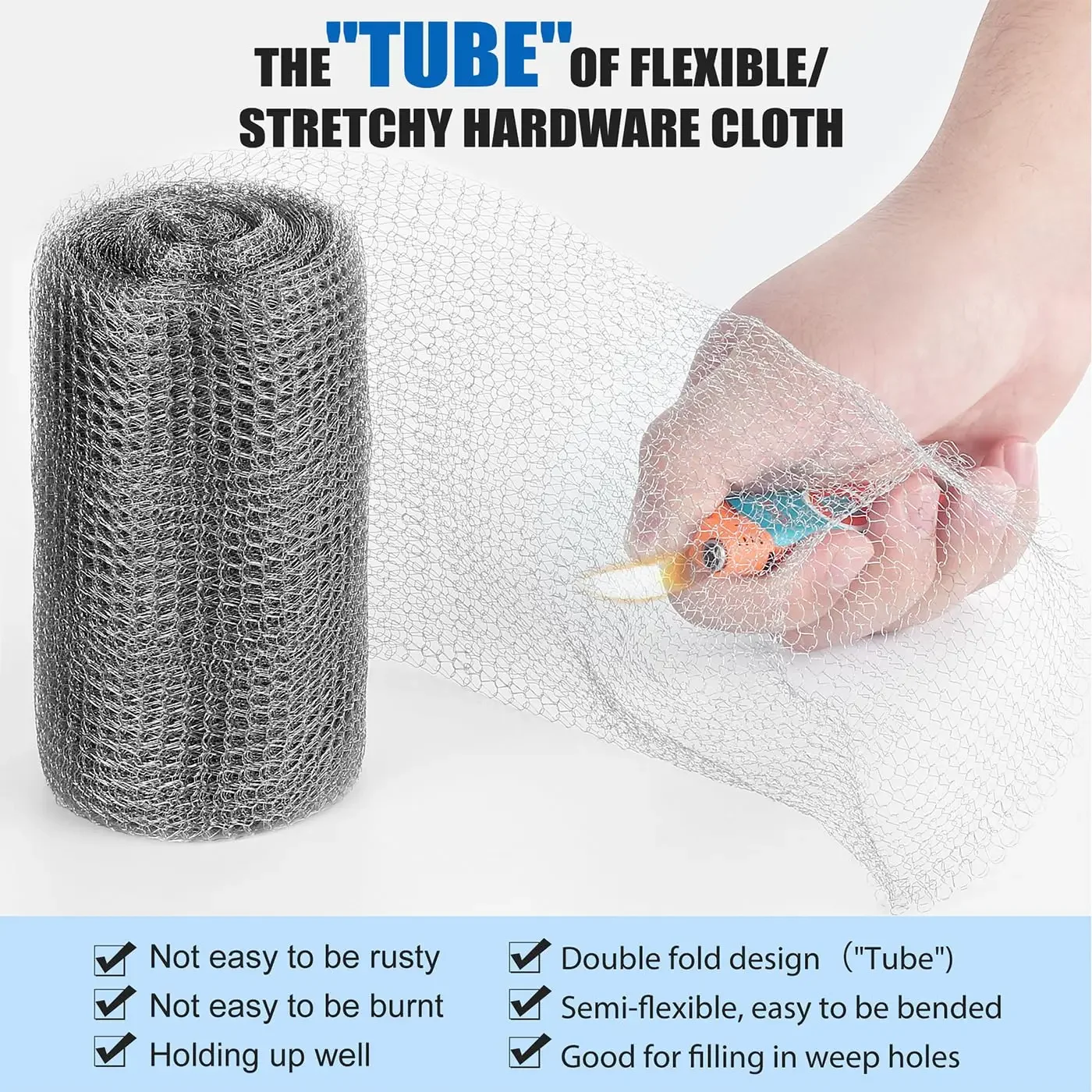 Stainless Steel Mesh Squirrel Repeller Outdoor Flexible Trap Animal Control mesh Signal Shielding Net Wire for Garden Home