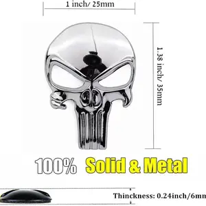 Etiqueta de metal crânio para rifle airsoft, acessórios de caça, novo, 30x20mm, para ar15, ar10, ak47, m4, m16, 1911, usp, m92, glock, g17, 19 8 principais vendas adesivos de armas - №4