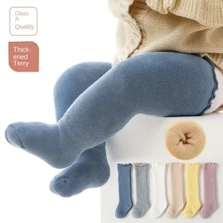 0 1 2 3 Years Old Baby Knee High Socks Girls Boys Newborn Infants Long Warm Thick Terry Ruffled Above-knee Stocking Leg-warmers