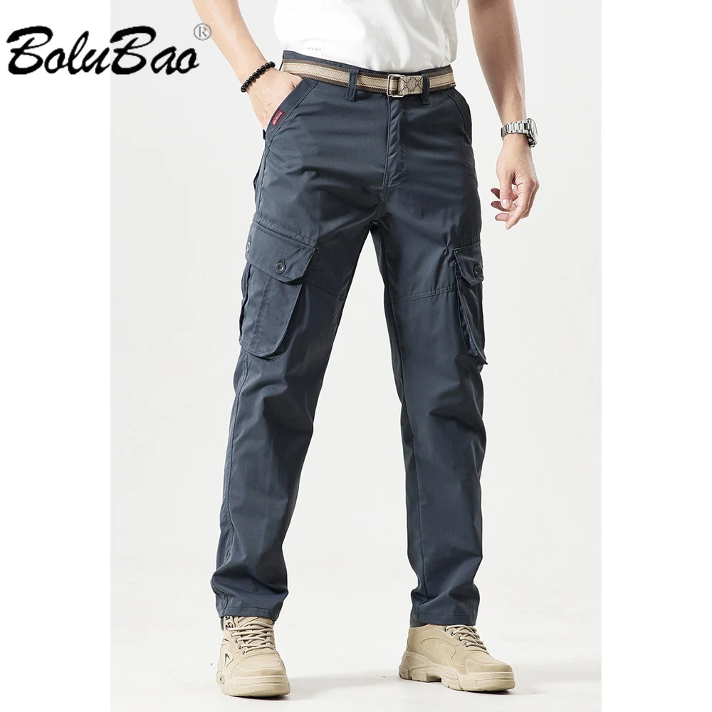 

BOLUBAO 2024 Outdoor Casual Pants Men Solid Color Large Pocket Fashion Pants High Quality Design Hot Casual Pants Men