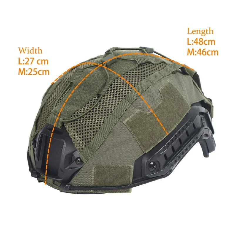 Large Size Tactical Helmet Cover Set for Maritime Helmet,  Battery Pouch, Hunting Hybrid Mesh Cover for Bump & Ballistic Helmets