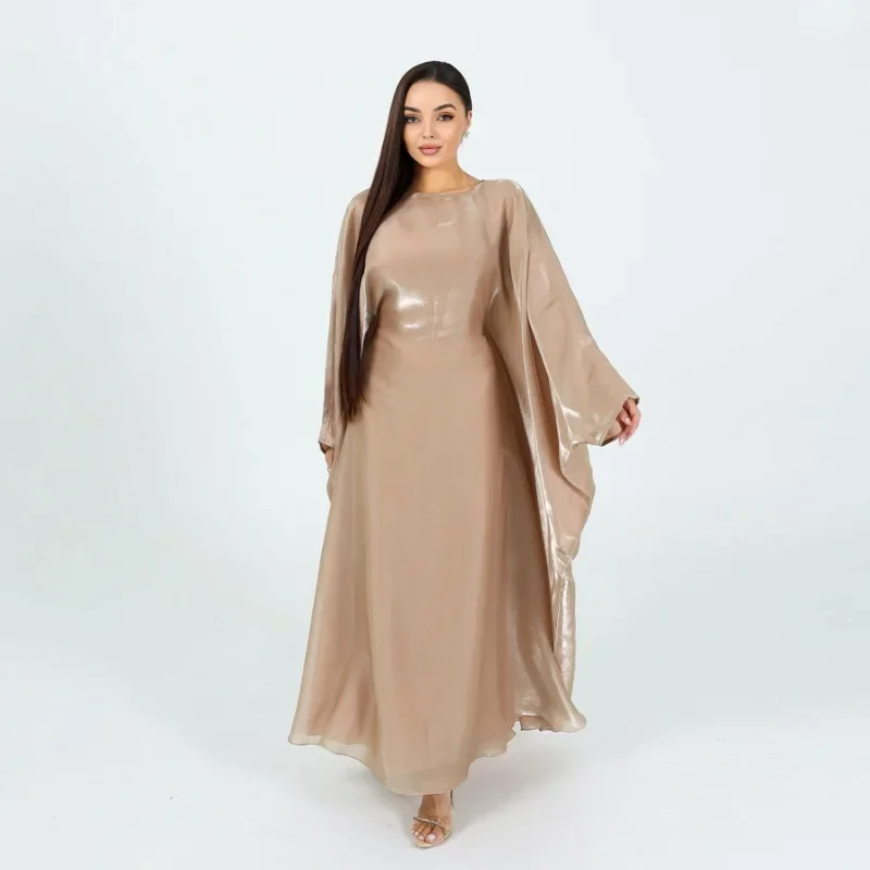 Batwing Butterfly Satin Abaya Dubai Luxury Muslim Kaftan Maxi Dress Abayas for Women Kebaya Robe Caftan Marocain Femme Vestidos