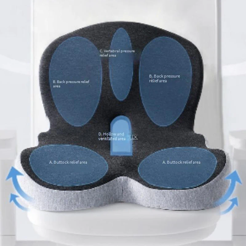 

L-Shaped Memory Foam Cushion Ergonomic Office Chair Seat Pressure-Reducing Hip Waist Support Tailbone Pillow Car Seat Cushion