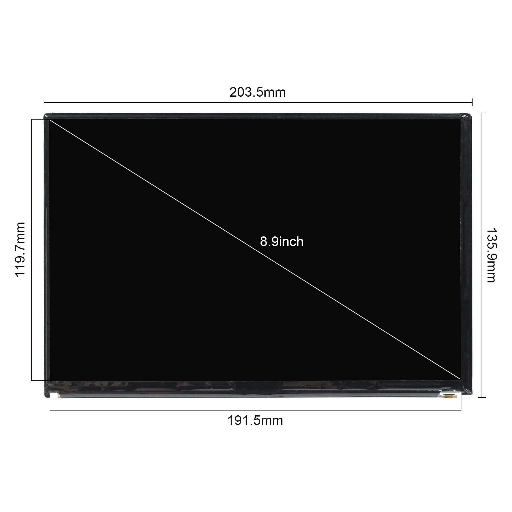 8.9 in VVX09F035M10 1920x1200 30pins eDP IPS LCD Screen