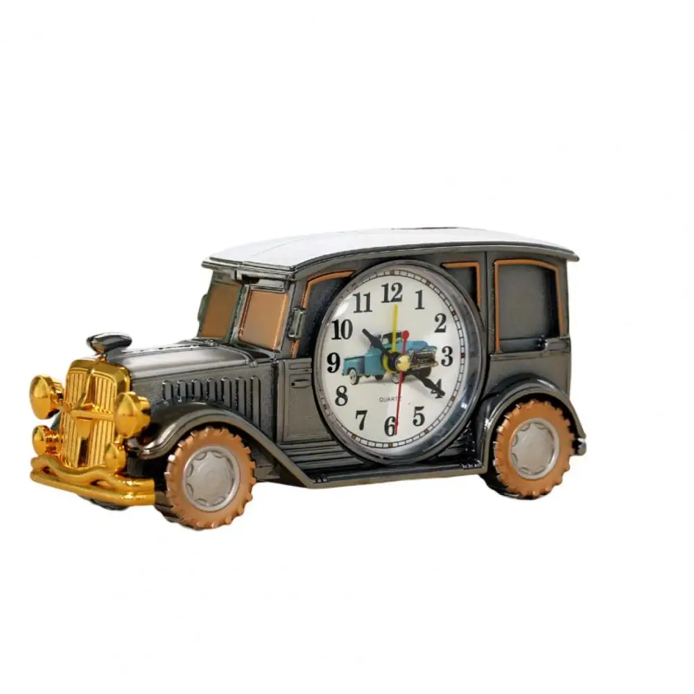 Desk Clock Plastic Desktop Clock Battery Operated Decorative  Practical Nostalgic Car Design Bedside Table Clock Home Decor