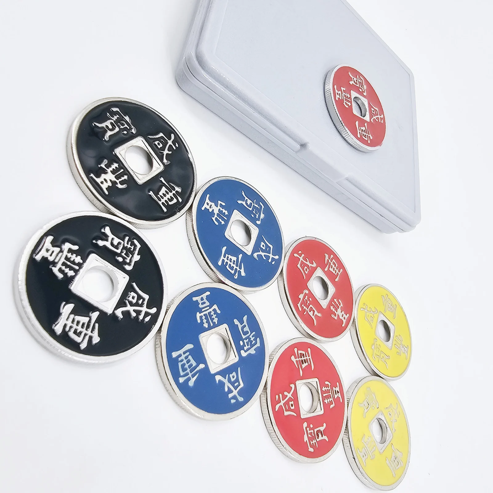 4 Pcs/ Set Chinese Coin (Xianfeng, Half Dollar Size, 4 Colors) Magic Tricks Mental Ancient Coins Magic Props Accessories