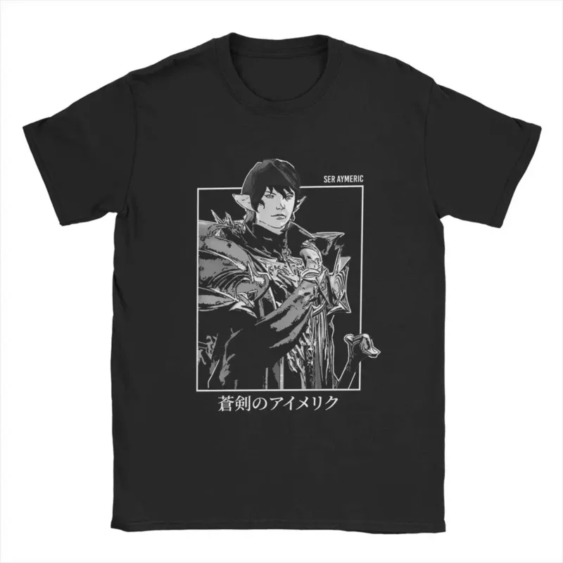 Final Fantasy FFXIV Ser Aymeric De Borel Heavensward T Shirts Men 100% Cotton T-Shirts O Neck Tees Short Sleeve Clothing Gift