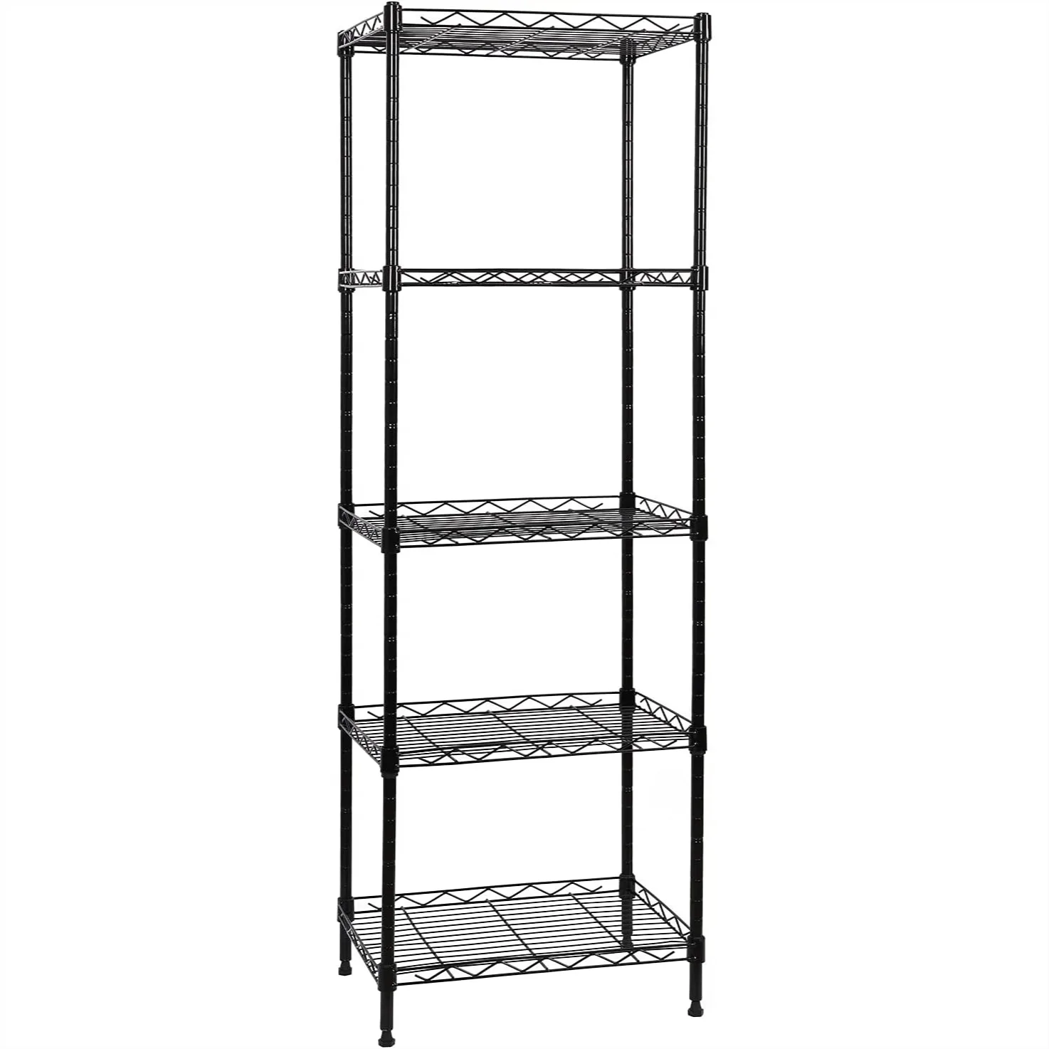 

5-Tier Wire Shelving Adjustable Shelves Metal Storage Rack for Laundry Bathroom Kitchen Pantry Closet Organization 16.6"L x